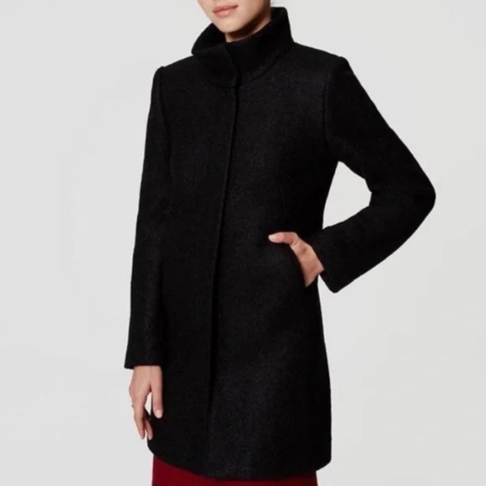 Loft Funnel Neck Wool Coat Size L.